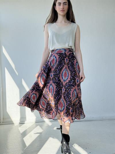 Retrobird Valerie Şifon Kahverengi Astarlı Uzun Etek