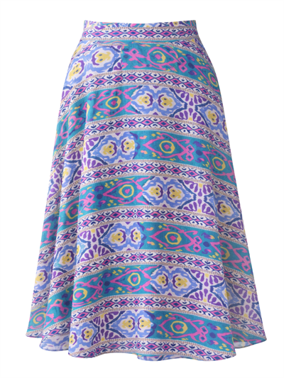 Retrobird Valerie Chiffon Flared Lined Long Skirt in Purple