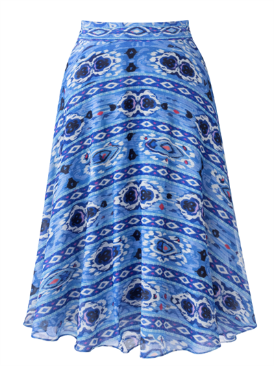 Retrobird Valerie Chiffon Flared Lined Long Skirt
