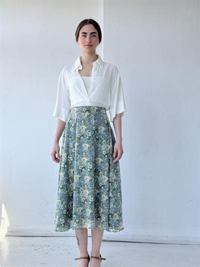 Retrobird Valerie Şifon Yeşil Kloş Astarlı Uzun Etek