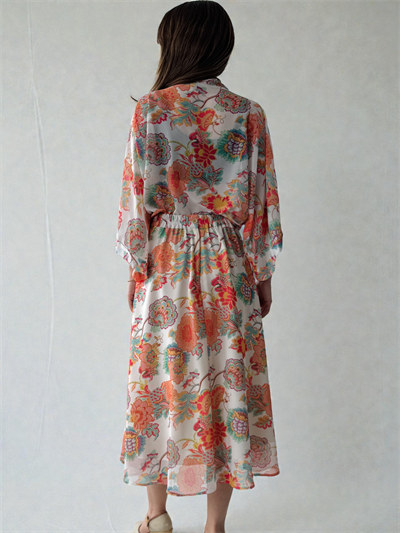 Retrobird Valerie Chiffon Flared Lined Baby Pink Long Skirt