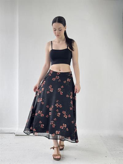 Retrobird Valerie Şifon Kloş Astarlı Çok Renkli Uzun Etek