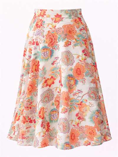 Retrobird Valerie Chiffon Flared Lined Baby Pink Long Skirt
