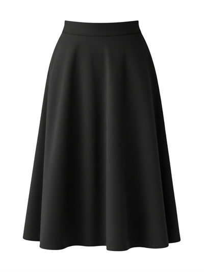 Retrobird Valerie Black Flared Long Skirt