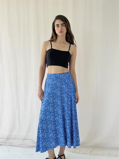 Retrobird Valerie Koyu Mavi Viskon Kloş Uzun Etek