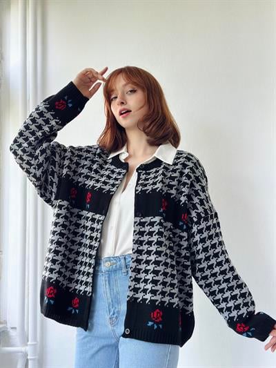 Retrobird Vintage Model Kazayağı Oversize Triko Hırka