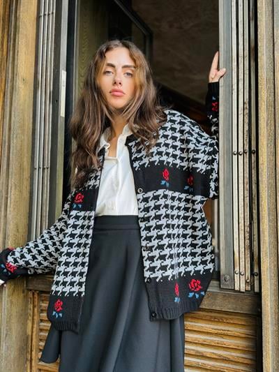 Retrobird Vintage Model Kazayağı Oversize Triko Hırka