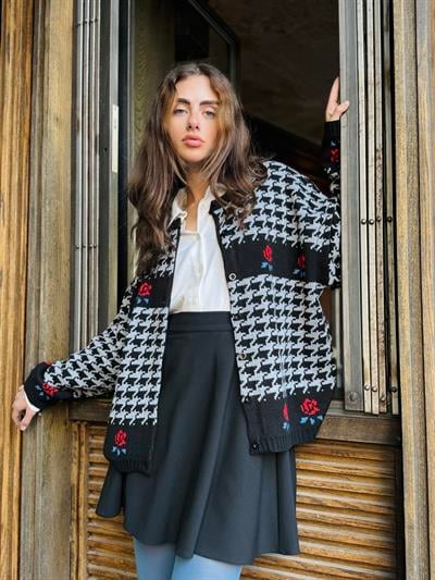 Retrobird Vintage Model Kazayağı Oversize Triko Hırka