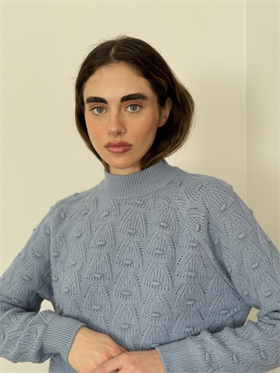 Retrobird Blue Vintage Knitted Knitwear Sweater