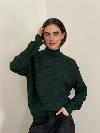 Retrobird Dark Green Vintage Knitted Sweater