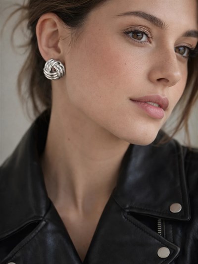 Retrobird Vintage Style Atelier Gümüş Renkli Düğüm Küpe