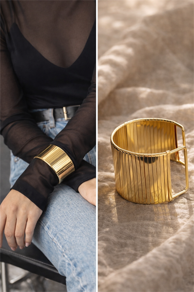 Retrobird Vintage Style Gold Renkli Aura Bilezik