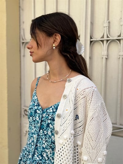 Retrobird Vintage Style İnci Altın Renkli Küpe