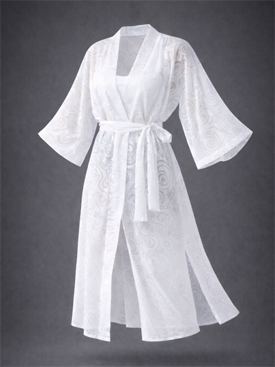 Retrobird Burnt Transparent Fabric Kimono