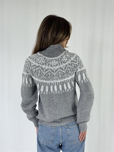 Retrobird Gri Yarım Dik Boğazlı Triko Kazak