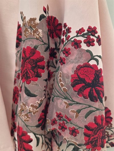 Retrobird Tasarım Transparan Çiçek Baskılı Yavruağzı Boho Mini Kimono