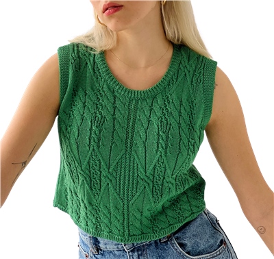 Retrobird Örgü Triko Mevsimlik Yeşil Renkli Süveter