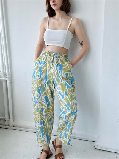 Retrobird Yoga Meditasyon Hafif Şalvar Keten Çok Renkli Pantolon