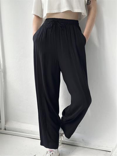 Retrobird Yoga Meditasyon Hafif Bağlamalı Şalvar Siyah Pantolon 