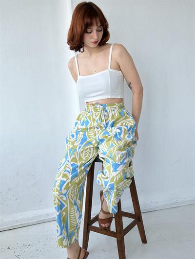 Retrobird Yoga Meditasyon Hafif Şalvar Keten Çok Renkli Pantolon
