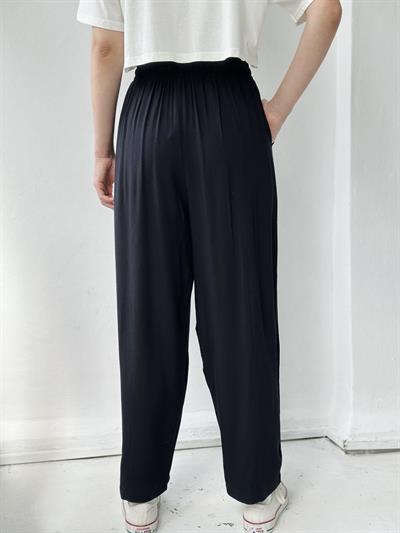 Retrobird Yoga Meditasyon Hafif Bağlamalı Şalvar Siyah Pantolon 