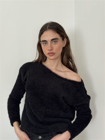 Retrobird Black Soft Fluffy Cozy Knit Sweater