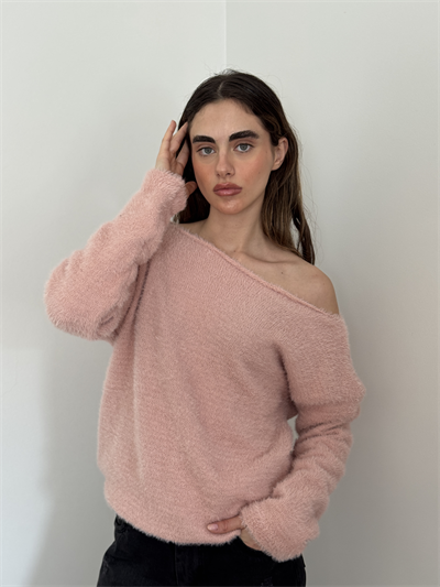Retrobird Pink Soft Fluffy Cozy Knit Sweater