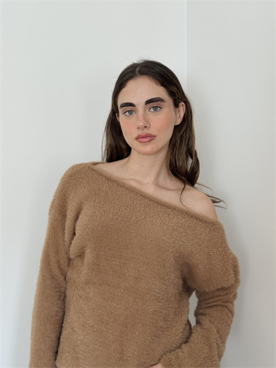 Retrobird Camel Soft Fluffy Cozy Knit Sweater