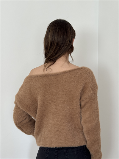 Retrobird Camel Soft Fluffy Cozy Knit Sweater