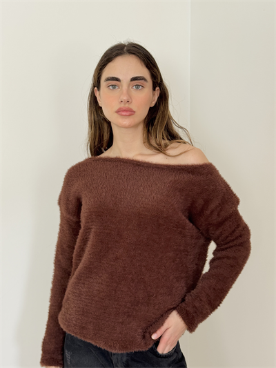 Retrobird Brown Soft Fluffy Cozy Knit Sweater