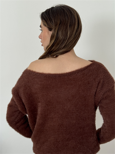 Retrobird Brown Soft Fluffy Cozy Knit Sweater