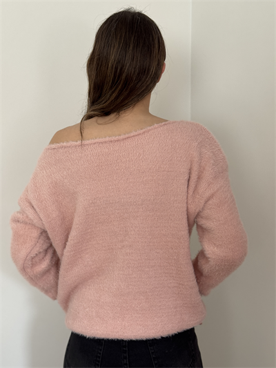 Retrobird Pink Soft Fluffy Cozy Knit Sweater