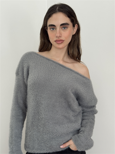 Retrobird Grey Soft Fluffy Cozy Knit Sweater