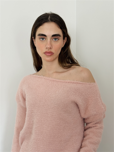 Retrobird Pink Soft Fluffy Cozy Knit Sweater