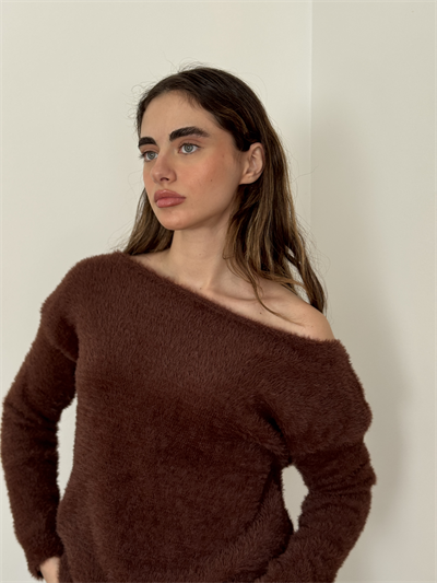 Retrobird Brown Soft Fluffy Cozy Knit Sweater