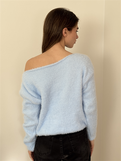 Retrobird Light Blue Soft Fluffy Cozy Knit Sweater