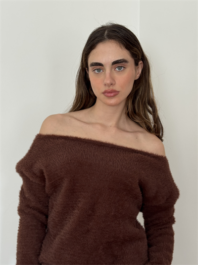 Retrobird Brown Soft Fluffy Cozy Knit Sweater