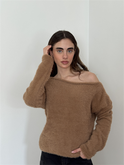 Retrobird Camel Soft Fluffy Cozy Knit Sweater