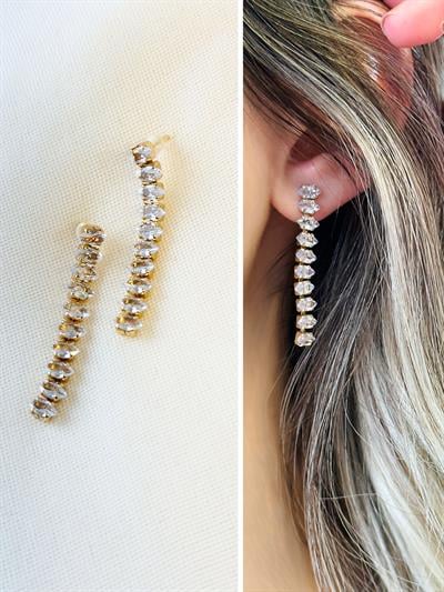 Retrobird Zircon Stone Gold Color Earrings