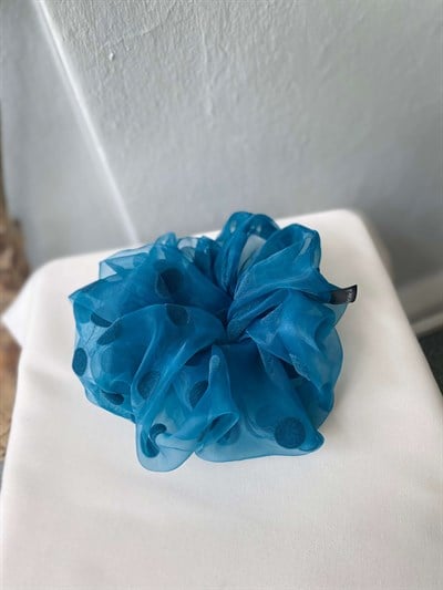 Retrobird Blue Standard Size Colorful Large Scrunchie Bagel Buckle