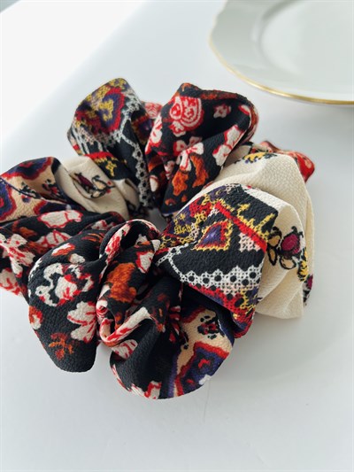 Retrobird Standard Size Colorful Imported Quality Crepe Scrunchie Bagel Buckle