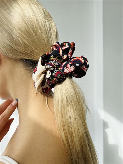 Retrobird Standard Size Colorful Imported Quality Crepe Scrunchie Bagel Buckle