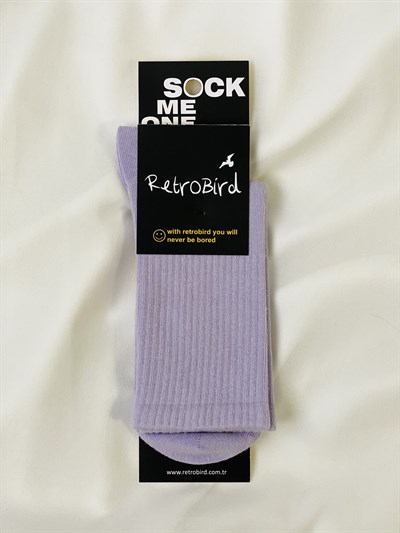 Retrobird Cotton Single Pair Lilac Unisex Sports Socks