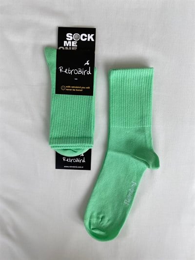Retrobird Cotton Single Pair Green Unisex Sports Socks