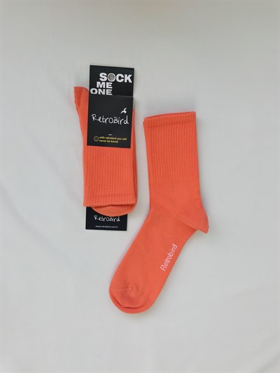 Retrobird Cotton Single Pair Orange Unisex Sports Socks