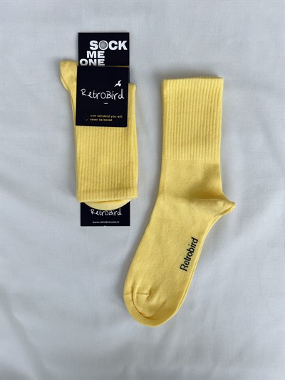 Retrobird Cotton Single Pair Yellow Unisex Sports Socks