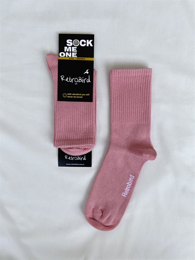 Retrobird Cotton Single Pair Pink Unisex Sports Socks