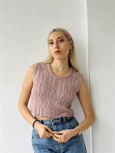 Retrobird Örgü Triko Mevsimlik Pudra Renkli Süveter