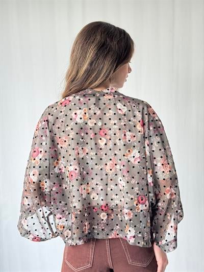 YENİ Retrobird Tasarım Füme Boho Desen Mini Kimono
