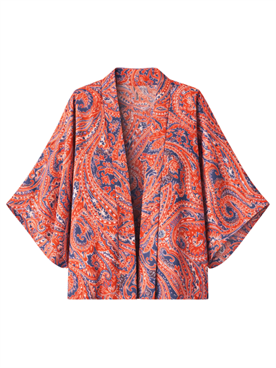 Retrobird Tasarım Boho Desen Mercan Mini Kimono